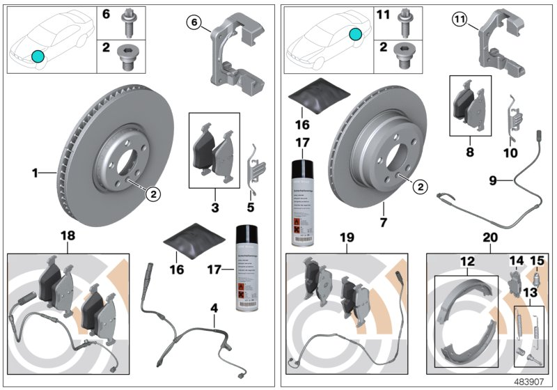 BMW (BRILLIANCE) 34112409225 - Тормозные колодки, дисковые, комплект parts5.com