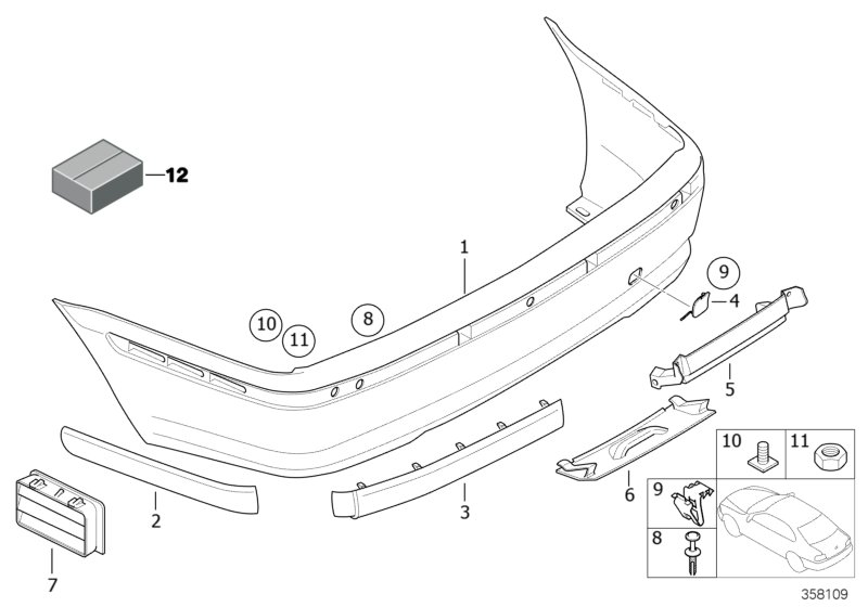 BMW 5112-7030-603 - Облицовка - защитная накладка, бампер parts5.com