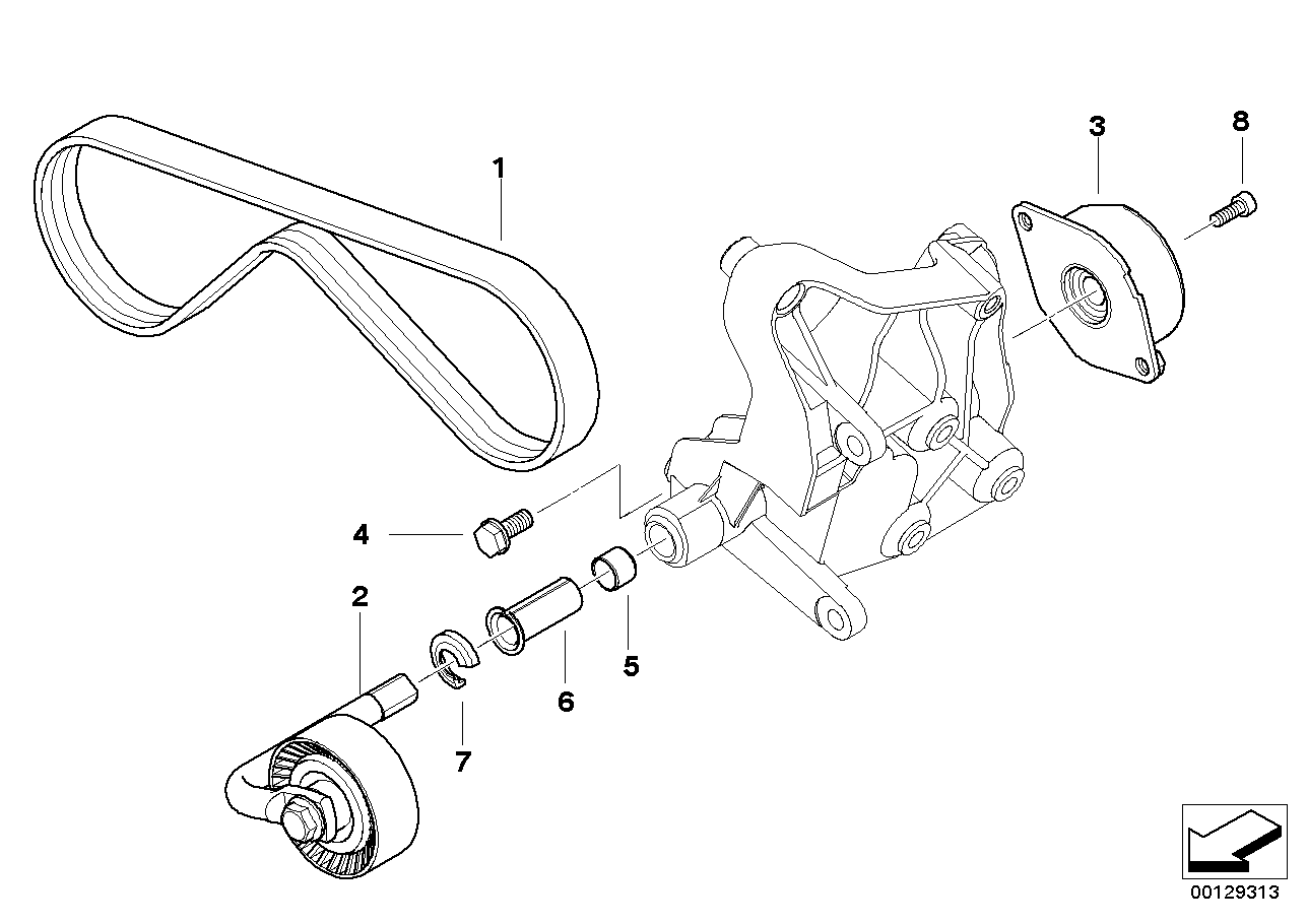 BMW 64 55 7 786 545 - Направляющий ролик, поликлиновый ремень parts5.com