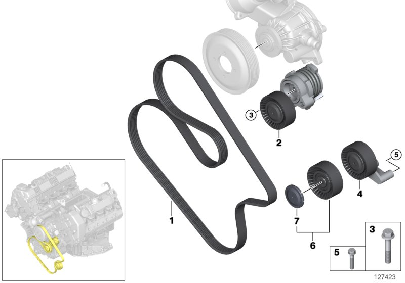 Rolls-Royce 11287549588 - Направляющий ролик, поликлиновый ремень parts5.com