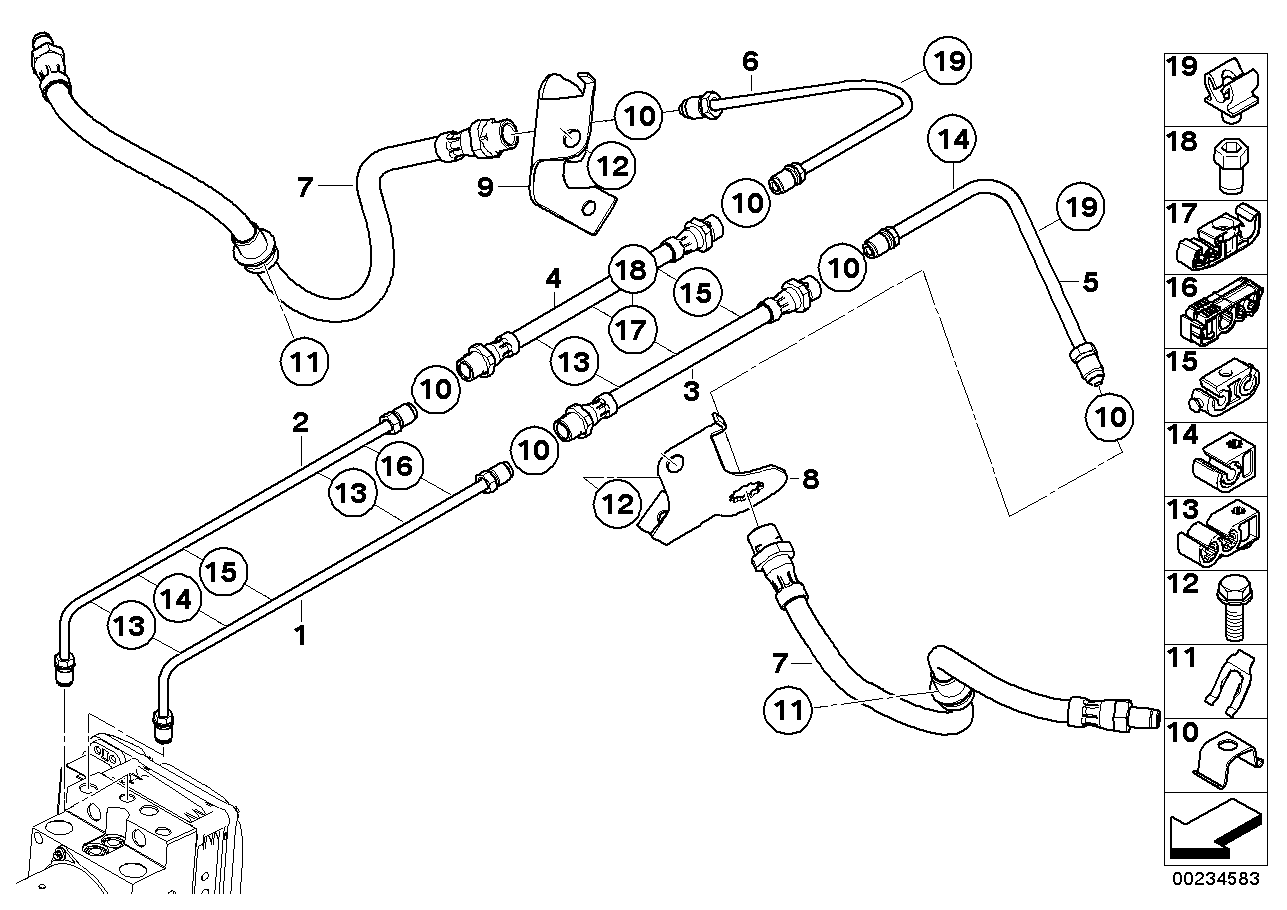 BMW 34 32 6 853 745 - Тормозной шланг parts5.com