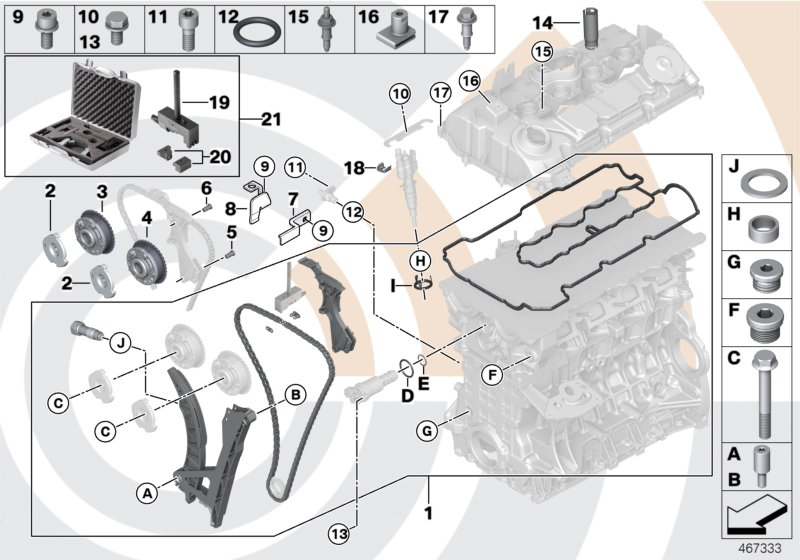 BMW 071 299 0 31 92 - Комплект цепи привода распредвала parts5.com