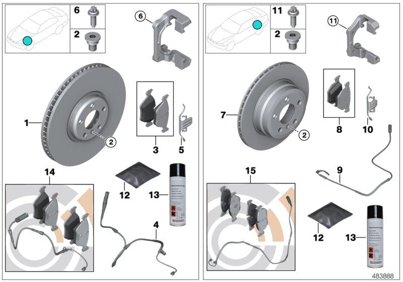 BMW 34 21 2 449 286 - Тормозные колодки, дисковые, комплект parts5.com