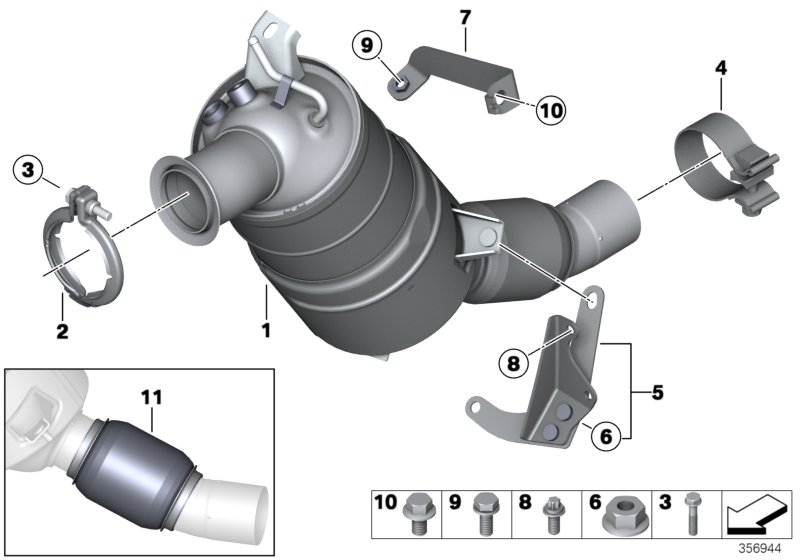 BMW 18307812283 - Ассортимент, ремонт сажевого / частичного фильтра parts5.com