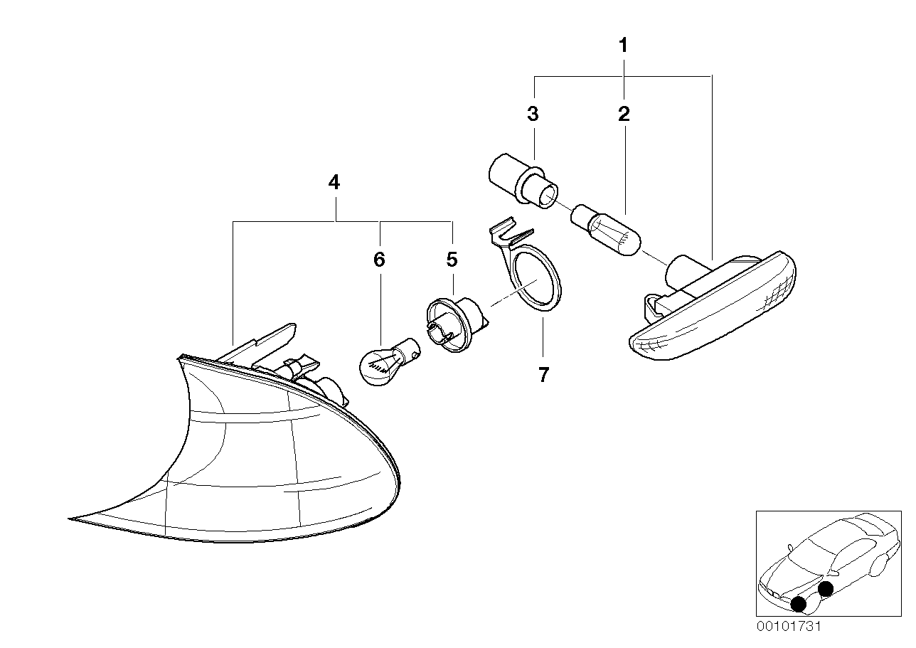 BMW 63 12 6 904 299 - Фонарь указателя поворота parts5.com