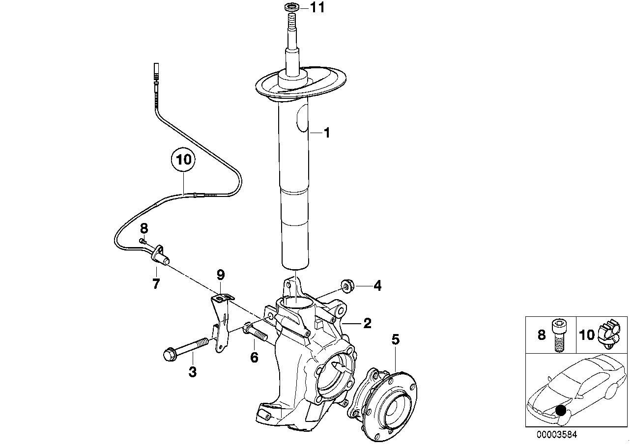 BMW 34 52 6 756 375 - Датчик ABS, частота вращения колеса parts5.com