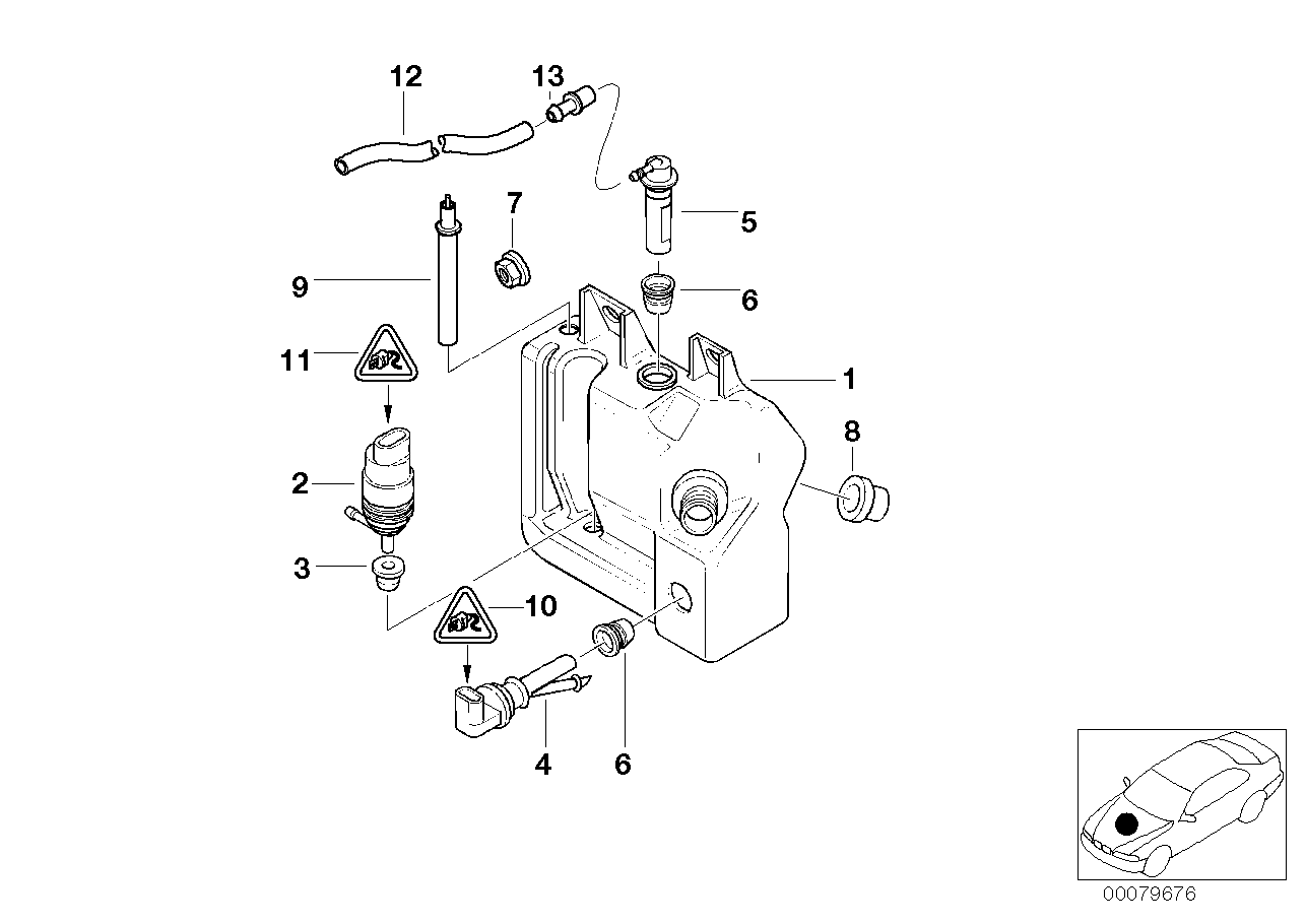 BMW 67 12 8 362 154 - Водяной насос, система очистки окон parts5.com