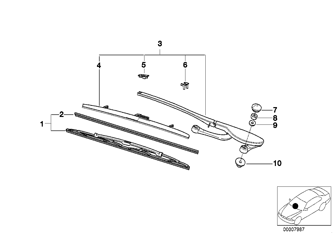 Honda 61619070579 - Щетка стеклоочистителя parts5.com