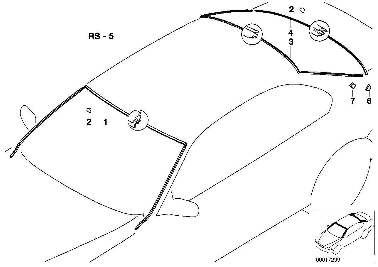 BMW 51 31 8 159 784 - Комплект рамки ветрового стекла parts5.com