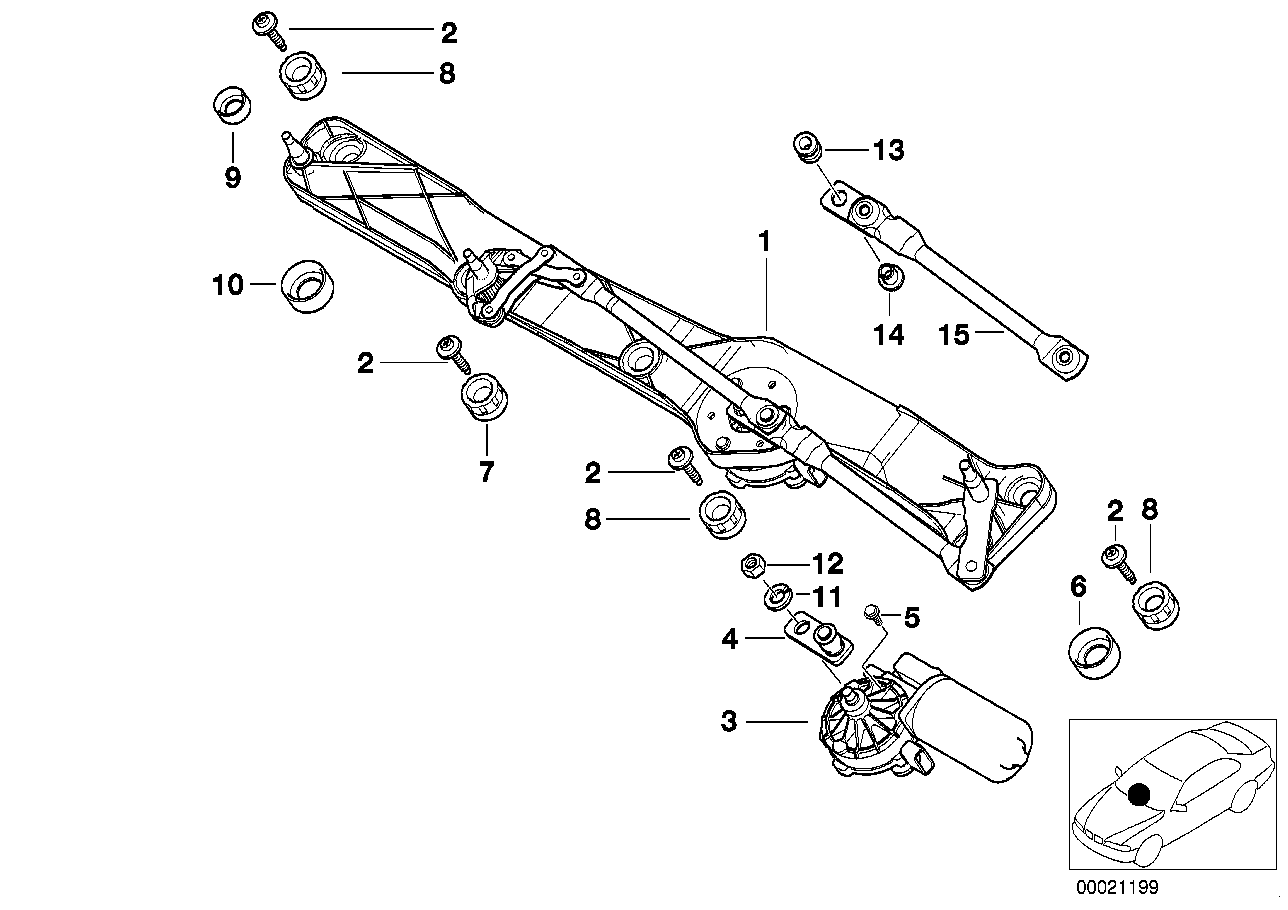 BMW 61 61 8 361 741 - Привод, тяги и рычаги привода стеклоочистителя parts5.com