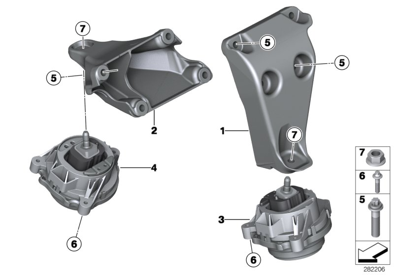 BMW 22 11 6 787 657 - Подушка, опора, подвеска двигателя parts5.com