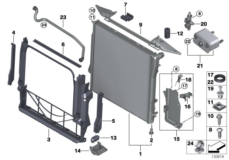 BMW 17 10 1 439 116 - Держатель радиатора parts5.com