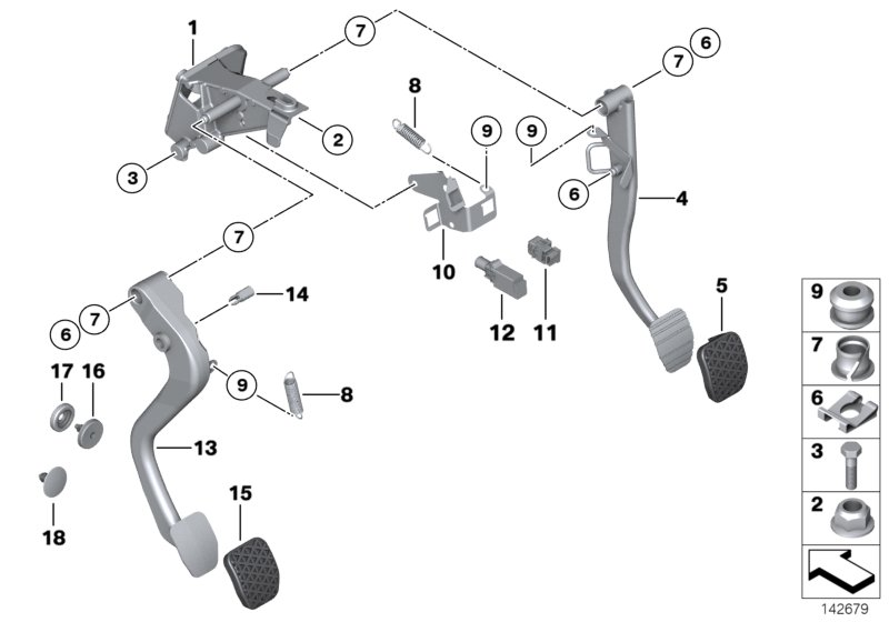 BMW 35 21 1 108 634 - Revestimiento pedal, embrague parts5.com