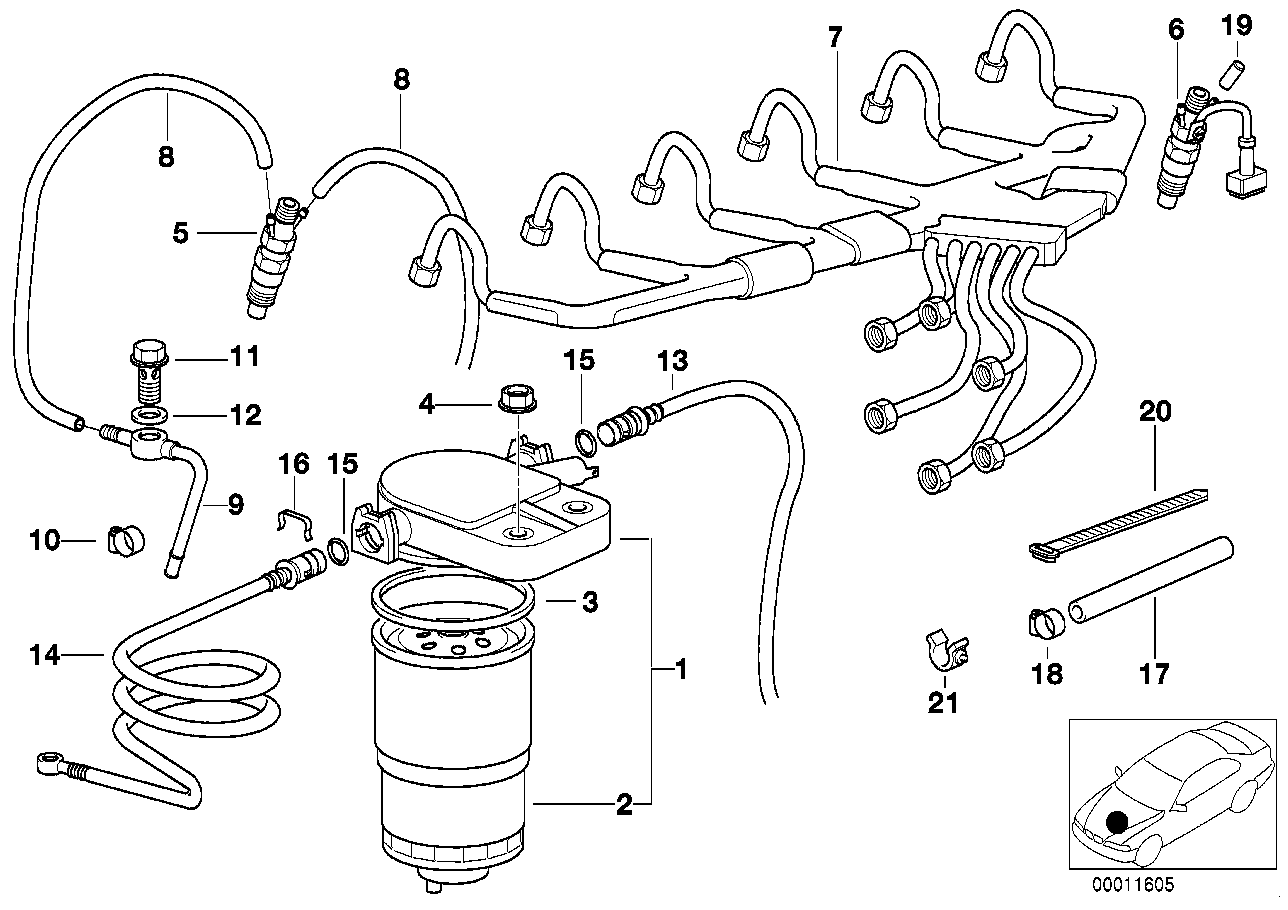 BMW 13 32 7 786 647 - Топливный фильтр parts5.com