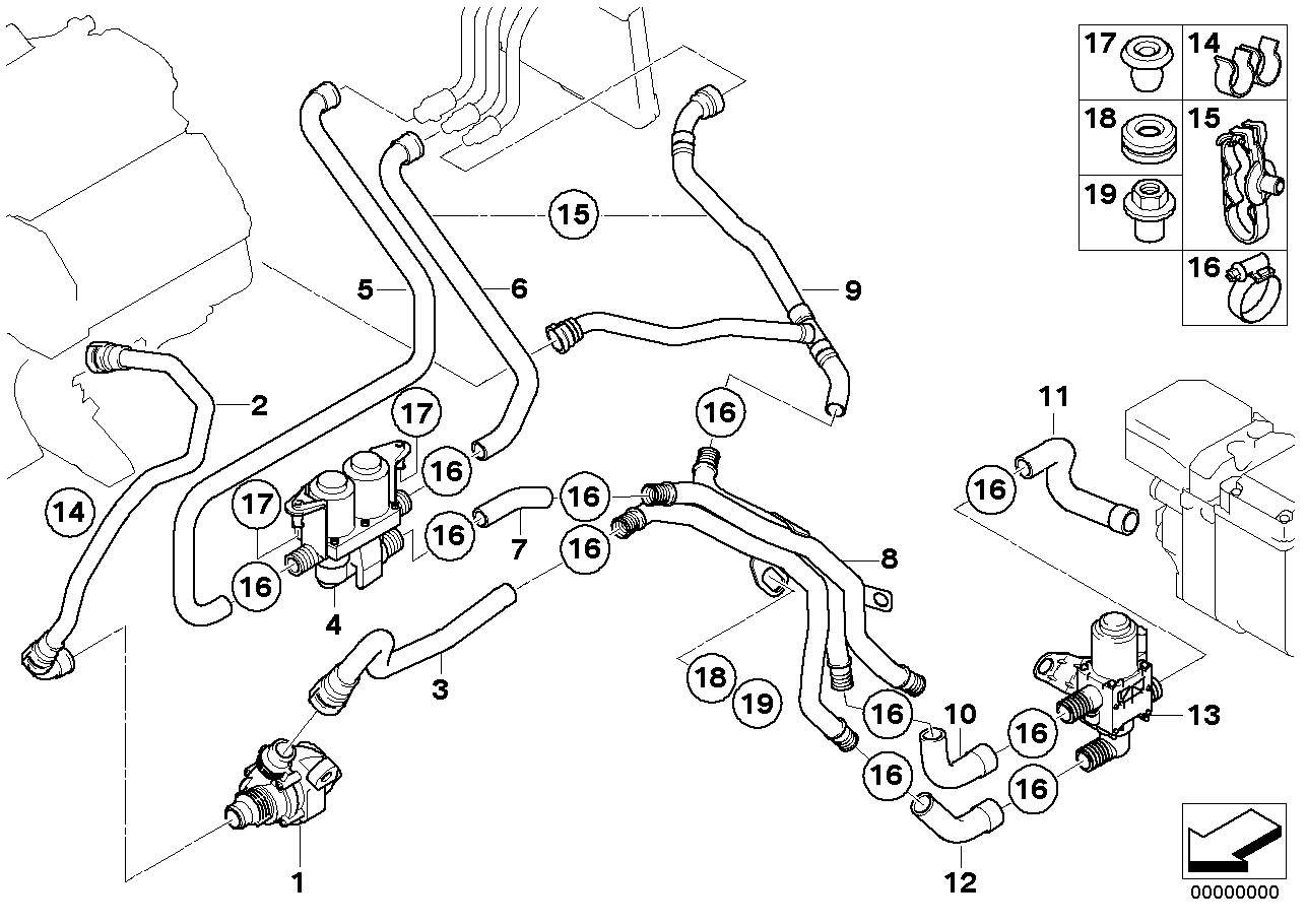 BMW 64 11 6 922 699 - Дополнительный водяной насос parts5.com