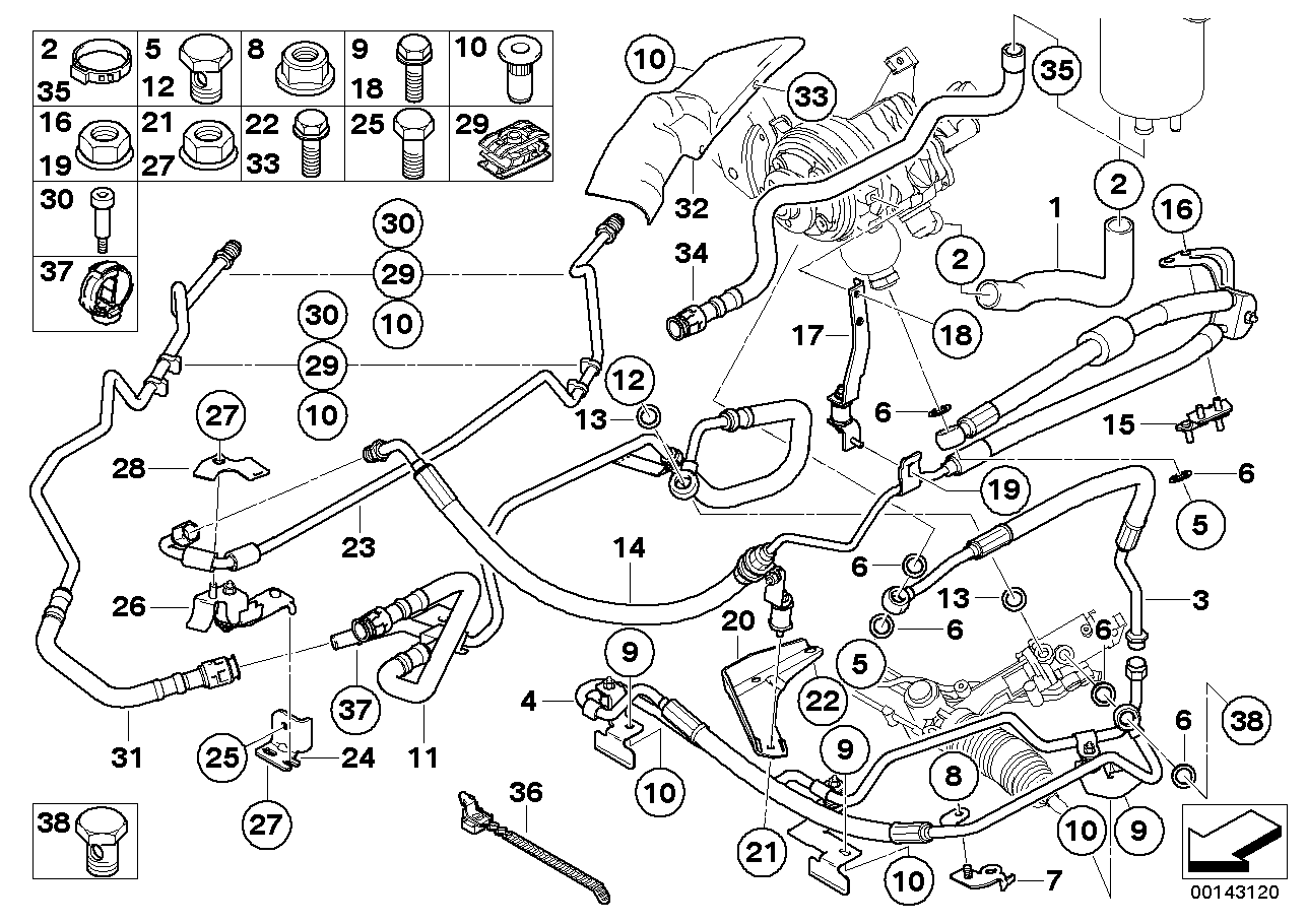 BMW 32416783560 - Гидравлический шланг, рулевое управление parts5.com