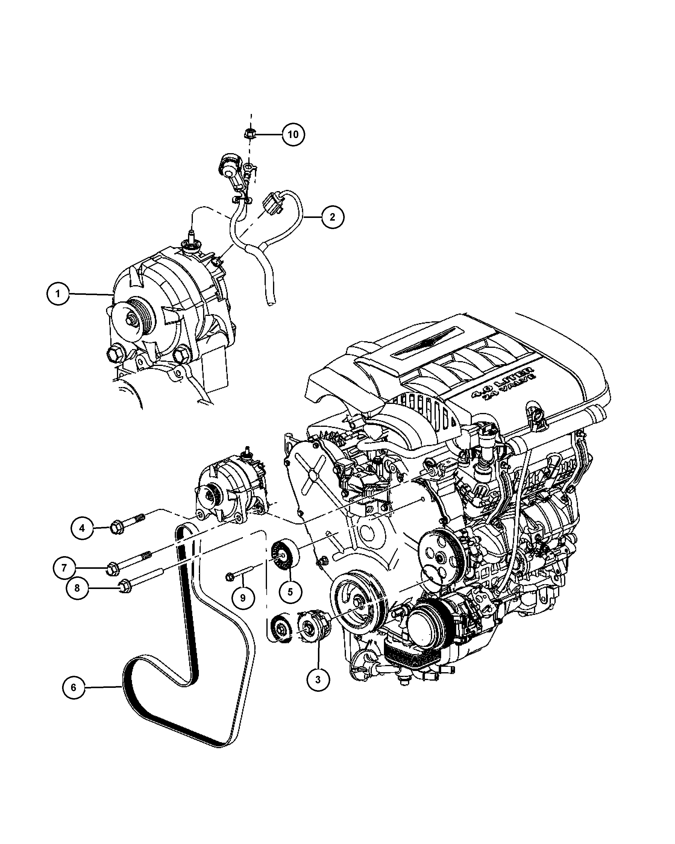 Chrysler 4891 875AA - V-Ribbed Belt parts5.com