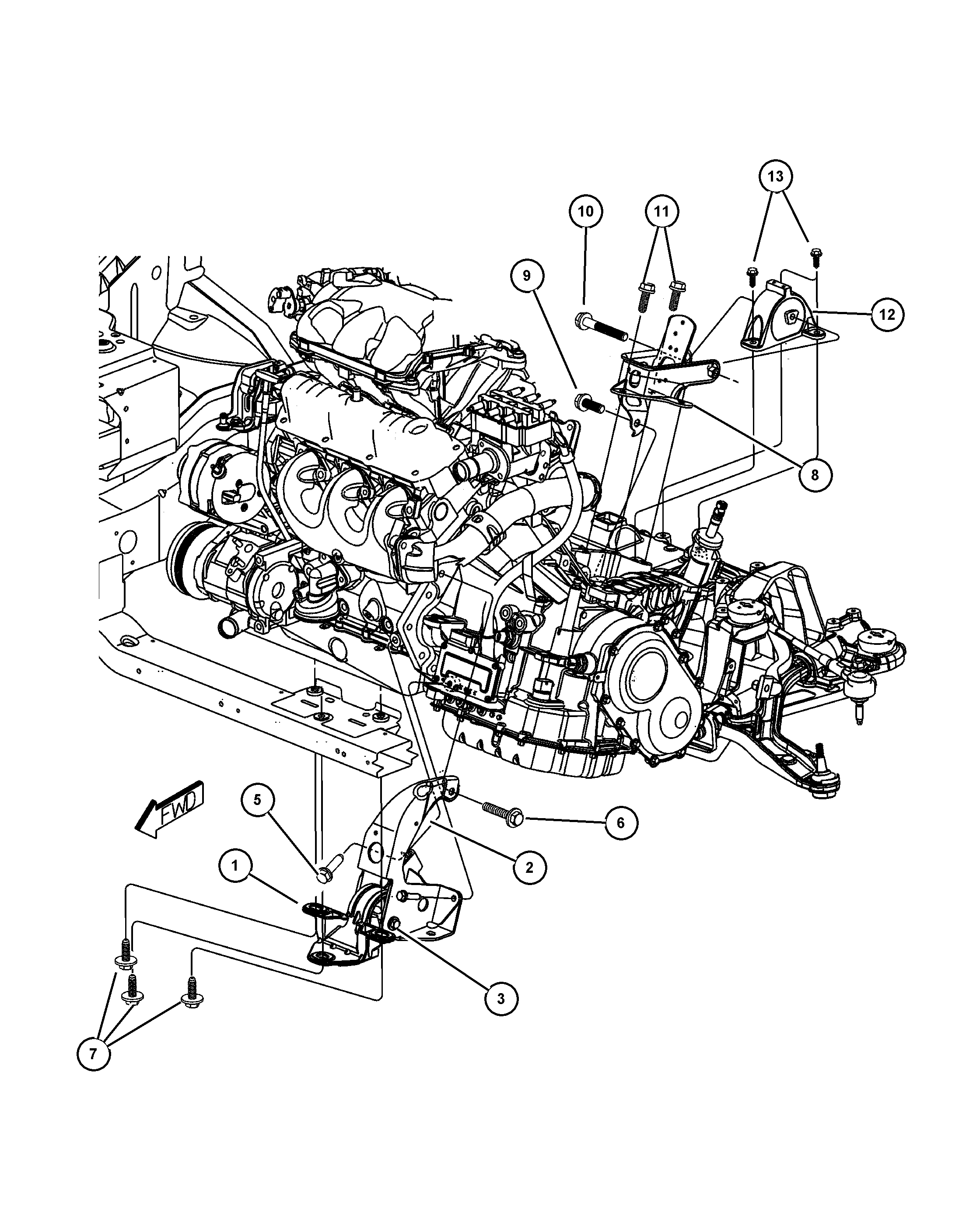 Chrysler 4861 295AB - Holder, engine mounting parts5.com