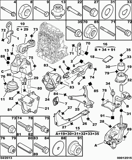 PEUGEOT 1806.50 - Подушка, опора, подвеска двигателя parts5.com