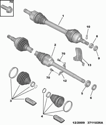 CITROËN/PEUGEOT 3273.SV - Шарнирный комплект, ШРУС, приводной вал parts5.com