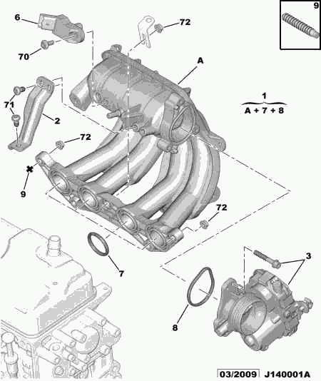 PEUGEOT 0348.Q2 - Прокладка, корпус впускного коллектора parts5.com