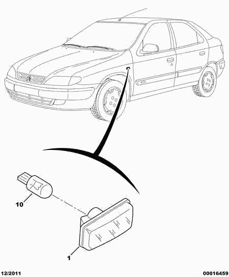 PEUGEOT 6216.C1 - Лампа, мигающие / габаритные огни parts5.com