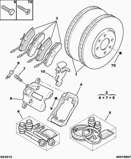 CITROËN/PEUGEOT 4251 55 - Тормозные колодки, дисковые, комплект parts5.com