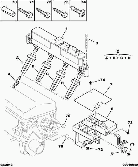 CITROËN/PEUGEOT 5970 74 - Катушка зажигания parts5.com