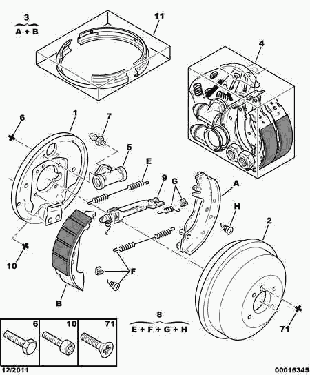 CITROËN 4241 K3 - Комплект тормозных колодок, барабанные parts5.com