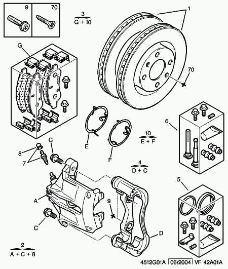 PEUGEOT (DF-PSA) 4253.42 - Тормозные колодки, дисковые, комплект parts5.com