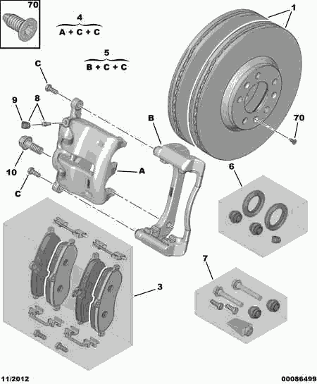 CITROËN 4253.66 - Тормозные колодки, дисковые, комплект parts5.com