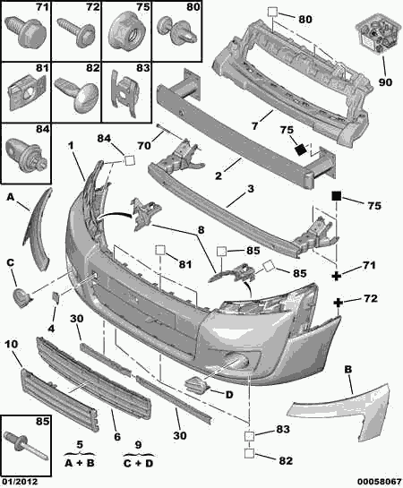 CITROËN 7401 FQ - Буфер, бампер parts5.com