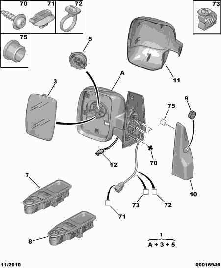 CITROËN 8153 L7 - Наружное зеркало parts5.com