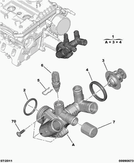 CITROËN/PEUGEOT 96 787 413 80 - Термостат, охлаждающая жидкость parts5.com