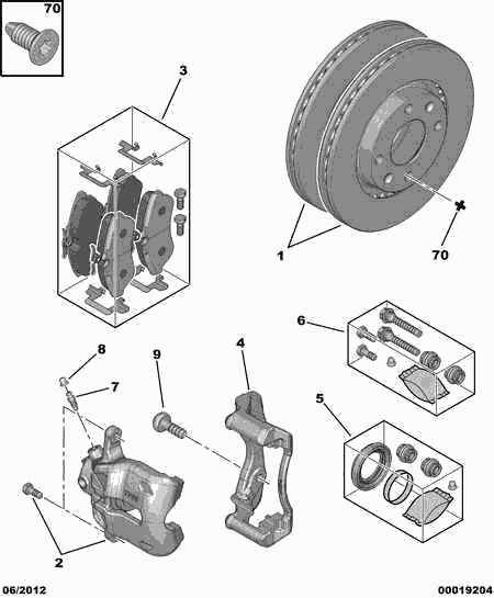 PEUGEOT 4252 37 - Тормозные колодки, дисковые, комплект parts5.com