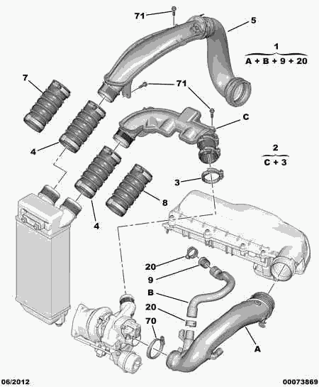 CITROËN 1440 N4 - Трубка, нагнетание воздуха parts5.com