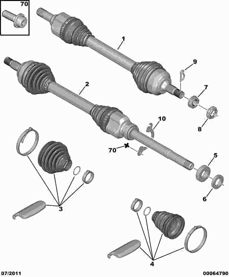 PEUGEOT 3273 LT - Приводной вал parts5.com