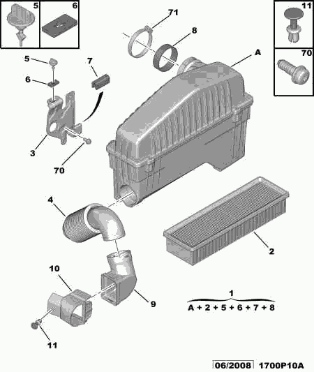 CITROËN 1444 CZ - Воздушный фильтр parts5.com