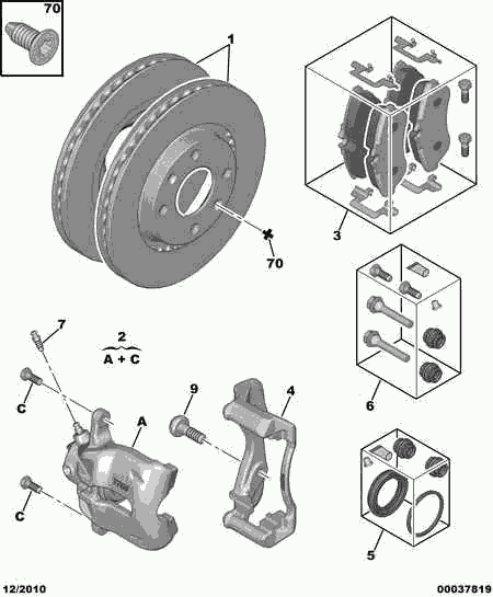 PEUGEOT 4253 72 - Тормозные колодки, дисковые, комплект parts5.com