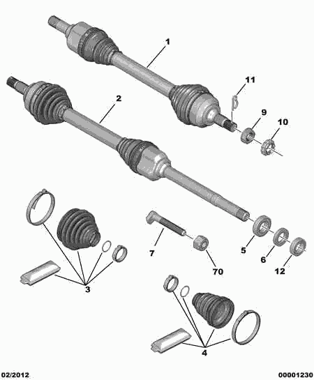 PEUGEOT 3273 4T - Árbol de transmisión parts5.com