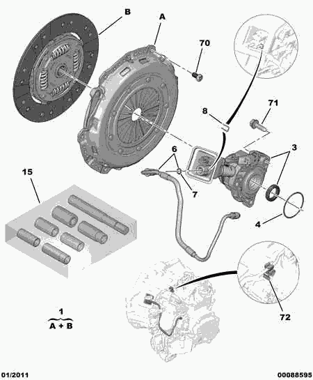 CITROËN 2041 A4 - Центральный выключатель, система сцепления parts5.com