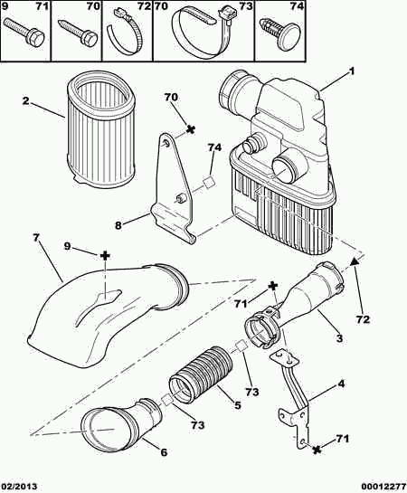 CITROËN 1444 E5 - Воздушный фильтр parts5.com