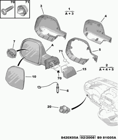 CITROËN 8153 TR - Наружное зеркало parts5.com