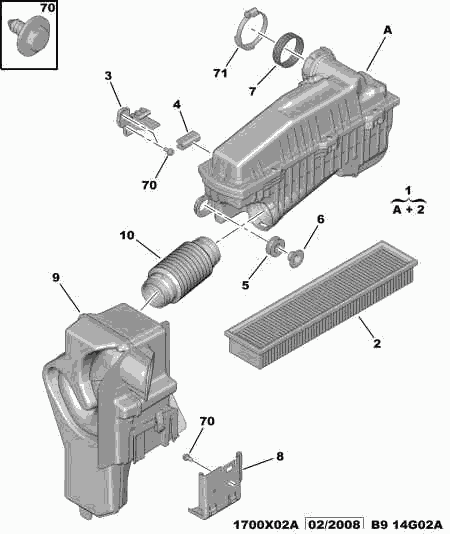 CITROËN 1420 P1 - Воздушный фильтр parts5.com