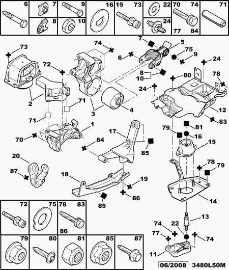 CITROËN/PEUGEOT 1807 EV - Подушка, опора, подвеска двигателя parts5.com