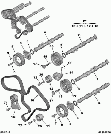 CITROËN 0831 V2 - Комплект ремня ГРМ parts5.com