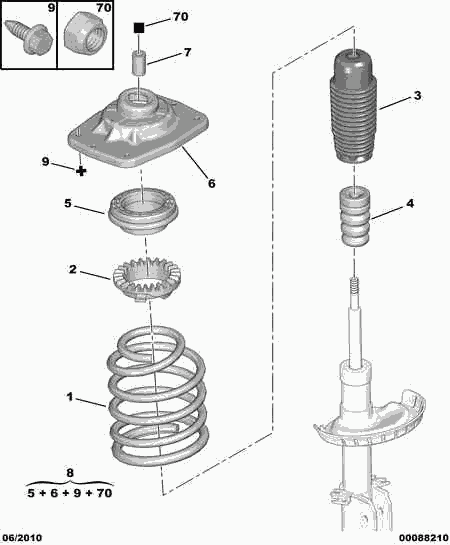 PEUGEOT (DF-PSA) 5031 A8 - Опора стойки амортизатора, подушка parts5.com