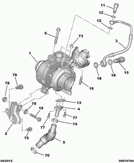 PEUGEOT (DF-PSA) 0375 P4 - Установочный комплект, турбокомпрессор parts5.com