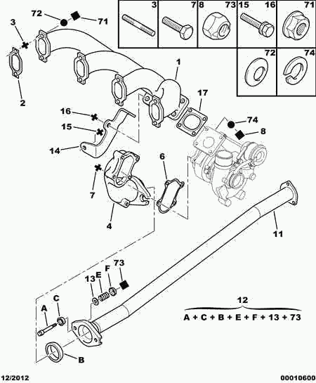 PEUGEOT (DF-PSA) 0374 12 - Турбина, компрессор parts5.com