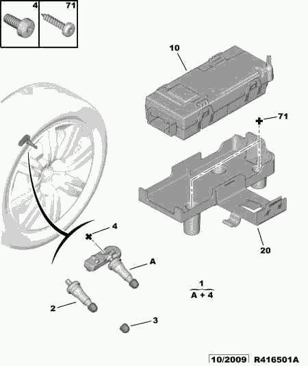 PEUGEOT 5430 H1 - Датчик давления в шинах parts5.com